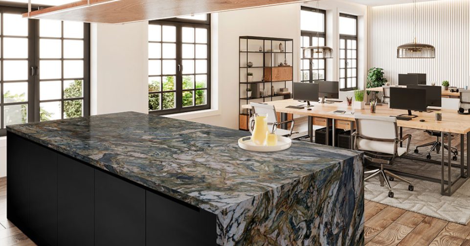 Aqua Fusion Quartzite from Brazil: The Perfect Choice for a Unique Kitchen Marble Look